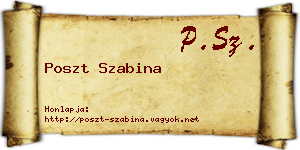 Poszt Szabina névjegykártya